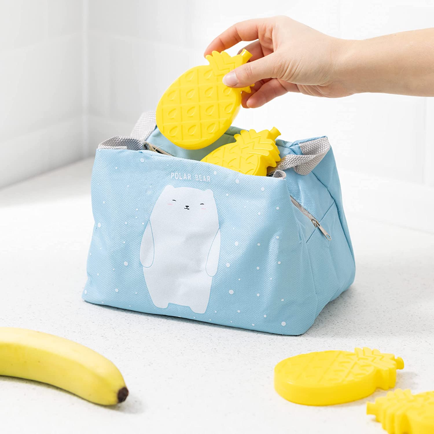 Navaris Επαναχρησιμοποιούμενες Παγοκύστες για Τσάντα Φαγητού - Pineapple - 48099.03