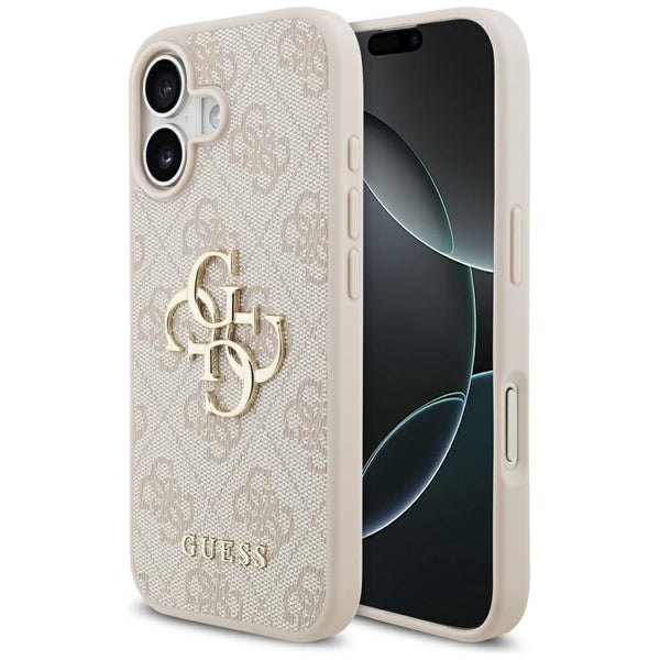 Guess iPhone 17 - 4G Big Logo - Σκληρή Θήκη με Πλαίσιο Σιλικόνης και Επένδυση Συνθετικού Δέρματος - Pink - GUHCP17S4GMGPI - likebrands.gr