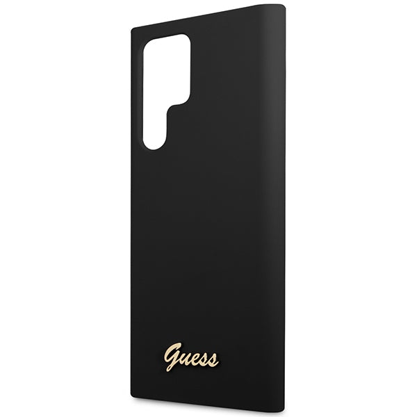 Guess Samsung Galaxy S23 Ultra Silicone Script Metal Logo Θήκη Σιλικόνης - Black - GUHCS23LSLSMK