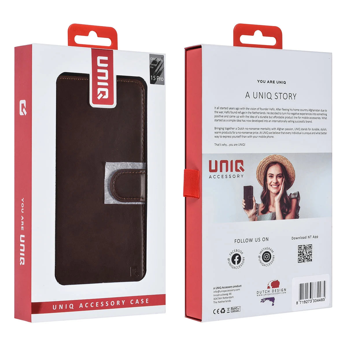 Tuniq iPhone 15 Pro - 2 σε 1 - Θήκη Πορτοφόλι από Δερματίνη με Αποσπώμενη Θήκη - Καφέ