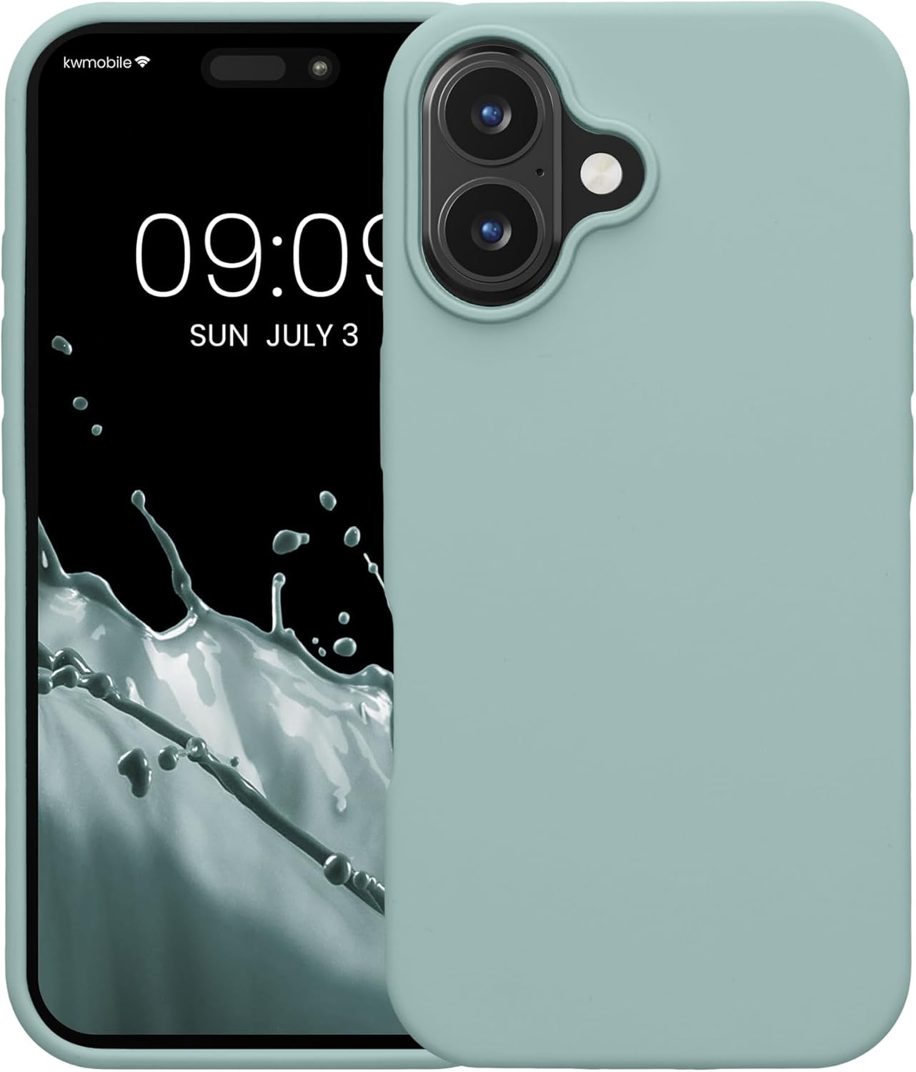 KW iPhone 16 Θήκη Σιλικόνης Rubberized TPU - Mint Green