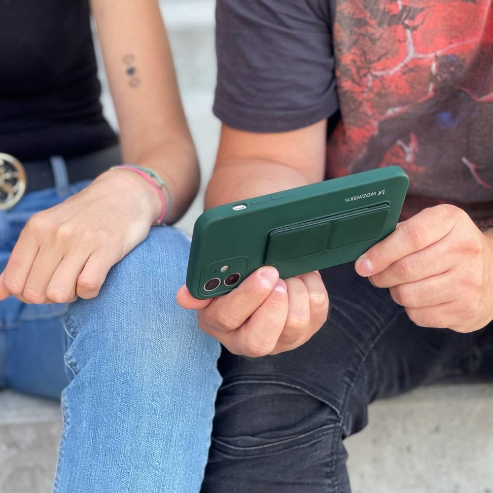 Wozinsky iPhone 12 Pro Max Kickstand Case - Θήκη Σιλικόνης με Finger Holder και Stand - Dark Green
