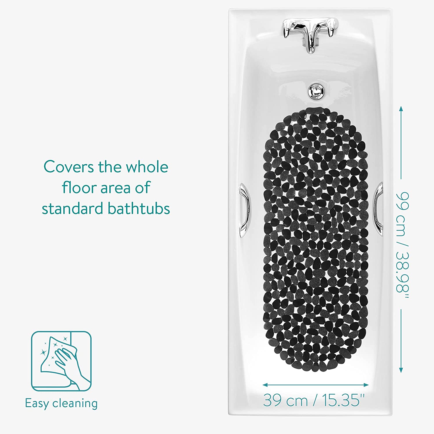 Navaris Αντιολισθητικό Χαλάκι Μπάνιου - Black - 48965.01