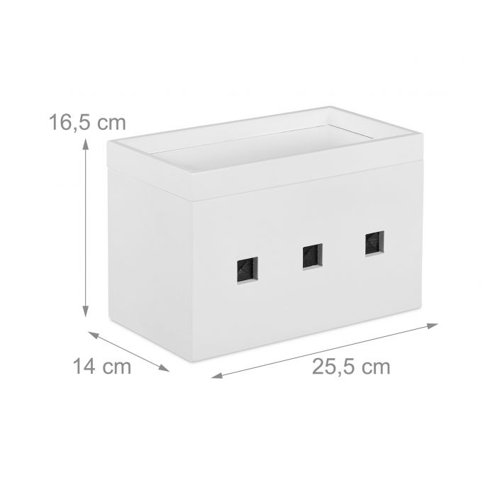 Relaxdays Κουτί Οργάνωσης Καλωδίων από Bamboo - White - 4052025246709