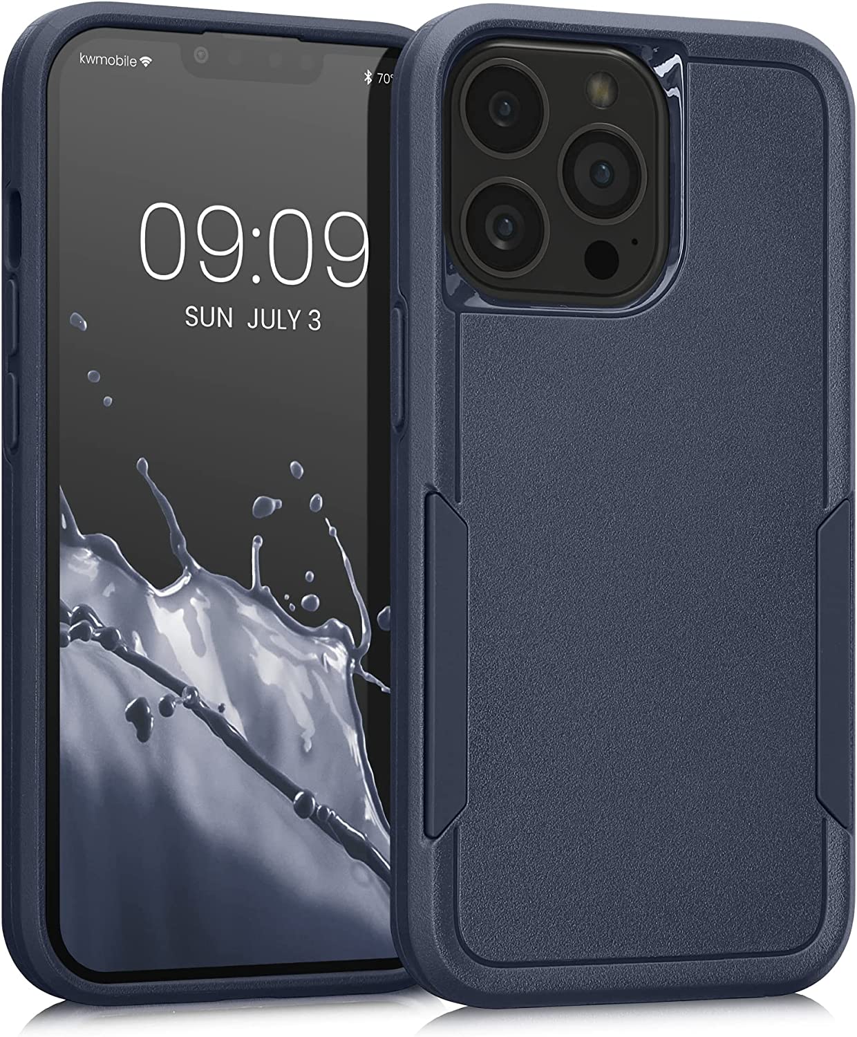 KW iPhone 13 Pro Shockproof Hybrid Σκληρή Θήκη με Πλαίσιο Σιλικόνης TPU - Dark Blue - 59199.17