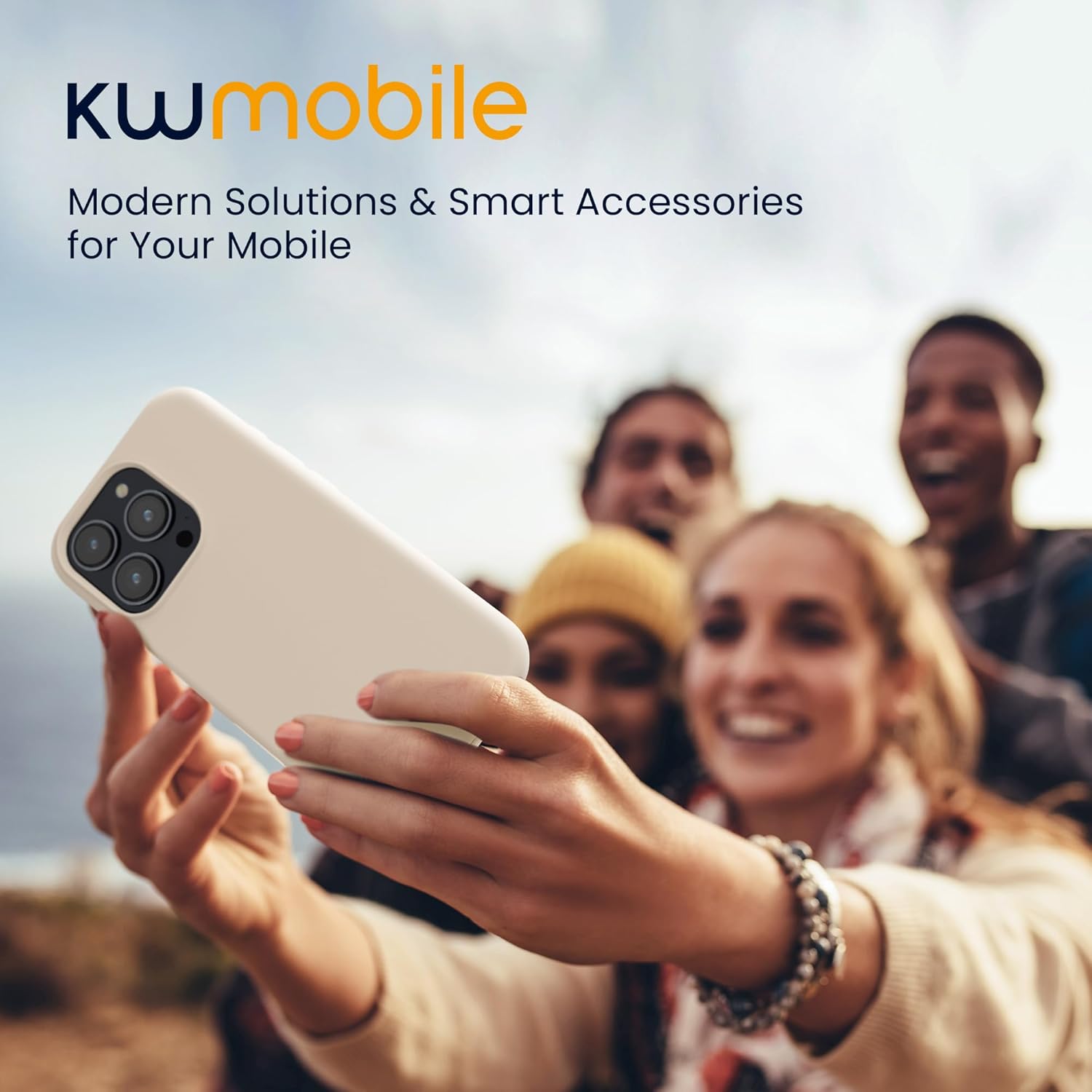 KW iPhone 16 Pro Max Θήκη Σιλικόνης Rubberized TPU - Cream