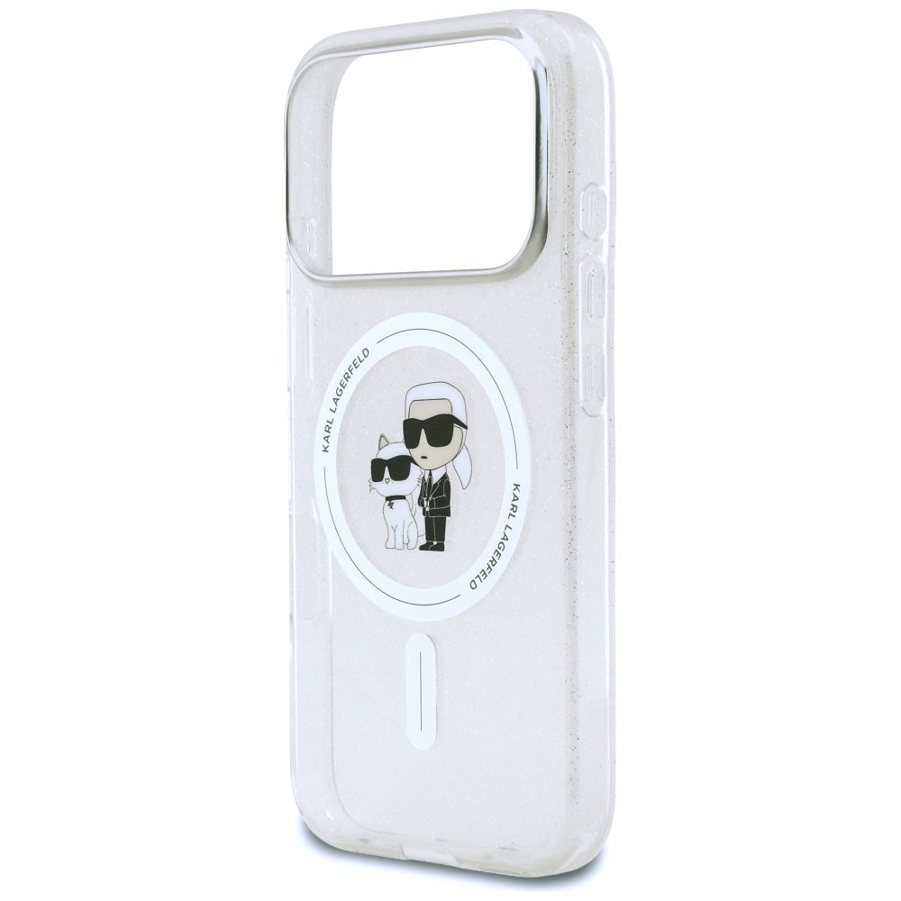 Karl Lagerfeld iPhone 17 Pro - IML Karl Choupette Glitter MagSafe - Σκληρή Θήκη με Πλαίσιο Σιλικόνης - Clear - KLHMP17LHGKCNOT