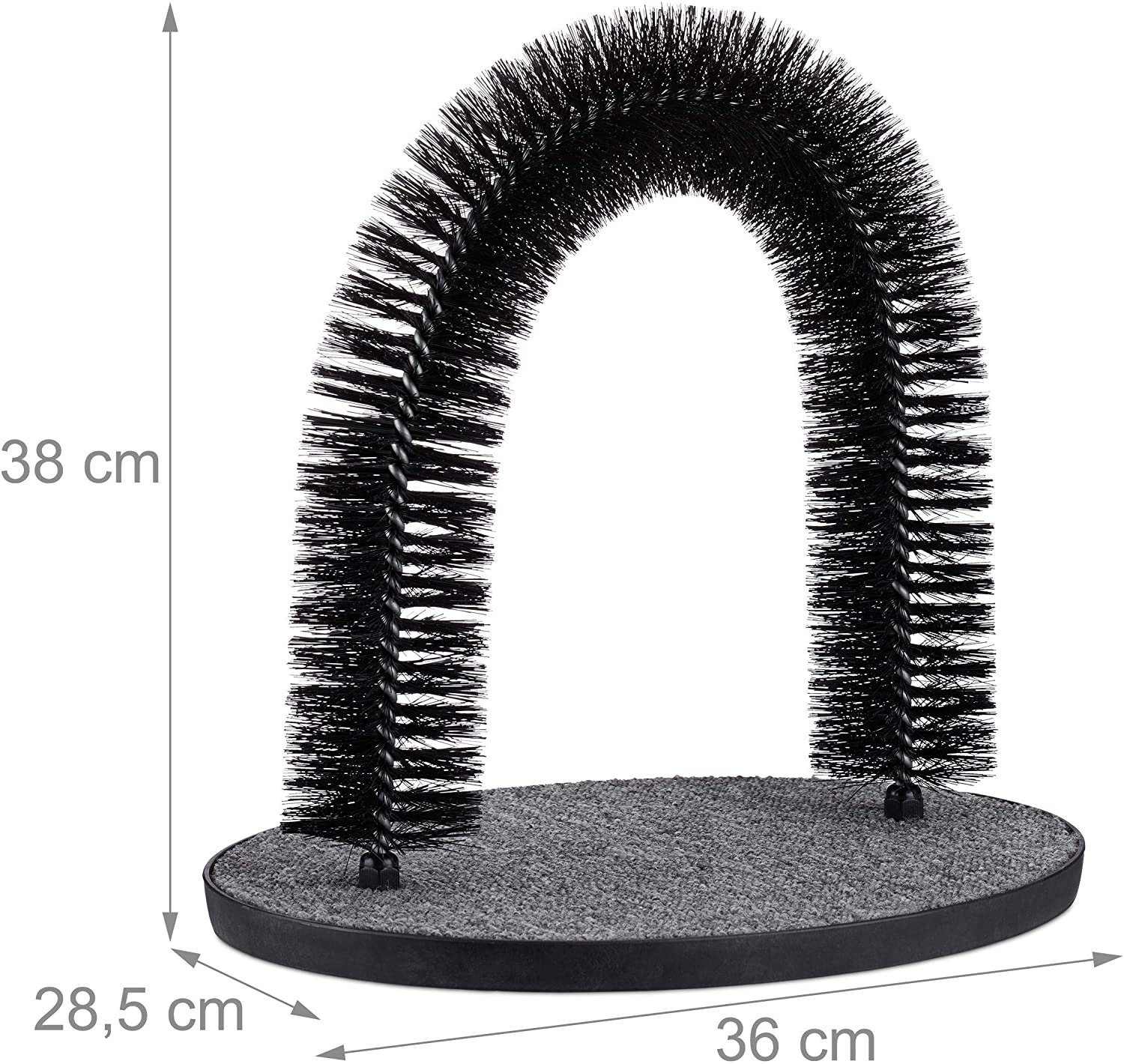 Relaxdays Αψίδα Περιποίησης και Μασάζ για Γάτες - 38 x 36 x 28,5 cm - Black - 4052025239596