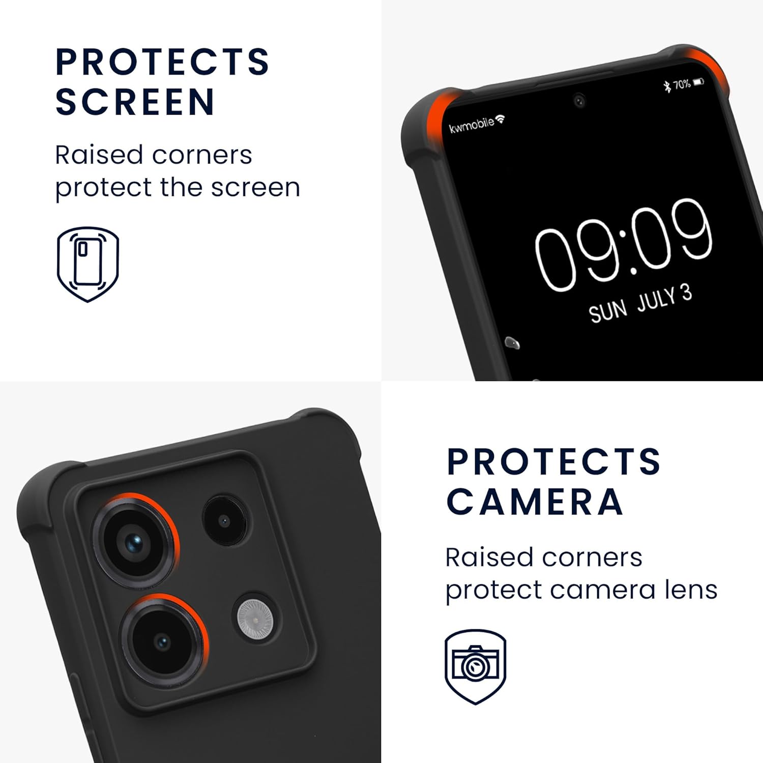 KW Xiaomi Redmi Note 13 Pro 5G / Poco X6 5G Θήκη Σιλικόνης TPU με Λουράκι - Black