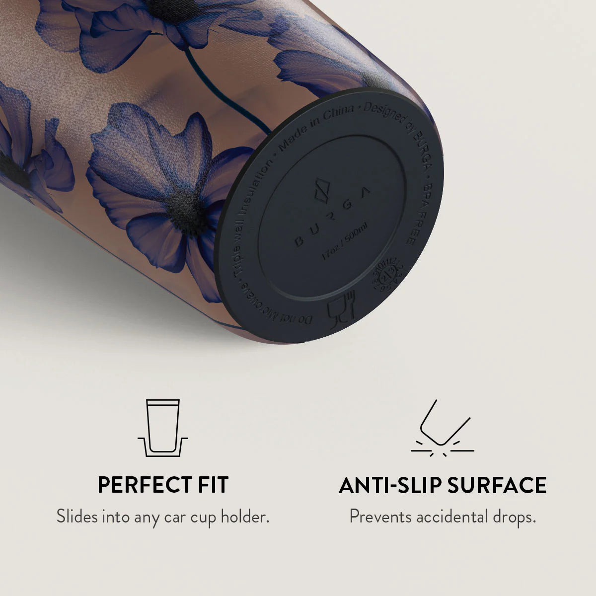 Burga Κούπα Θερμός από Ανοξείδωτο Ατσάλι - Flap Lid - 500ml - Velvet Night