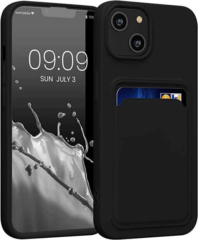 KW iPhone 14 Θήκη Σιλικόνης TPU με Υποδοχή για Κάρτα - Black - 59112.01