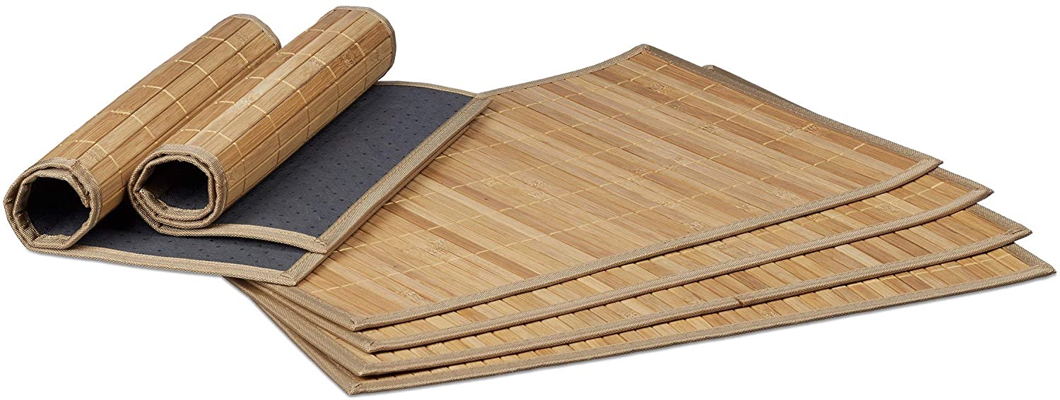 Relaxdays 6 Σουπλά από Μπαμπού - Brown - 4052025965334