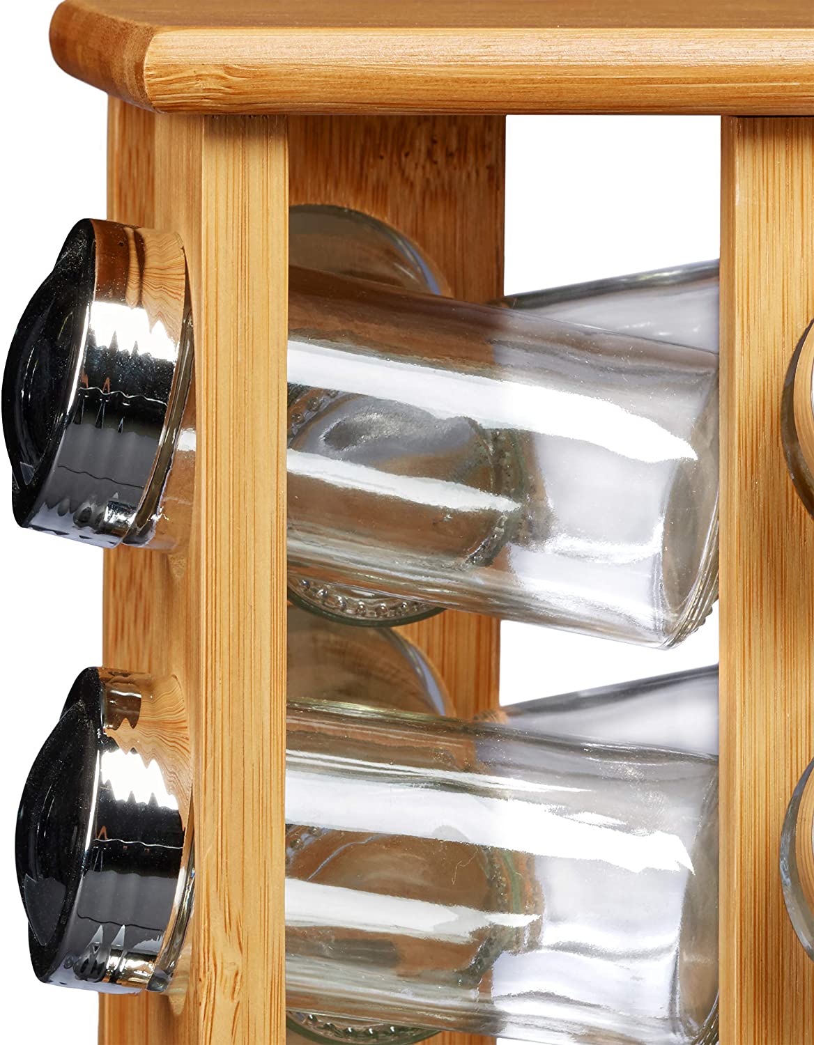 Relaxdays Καρουζέλ Μπαχαρικών από Μπαμπού με 16 Δοχεία - Natural - 4052025203177