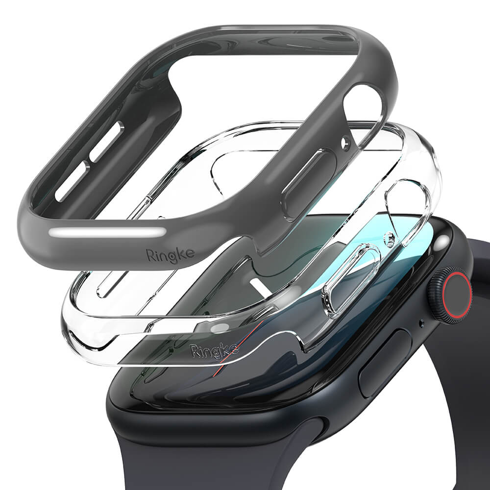 Ringke Θήκη Apple Watch 10/11 - 46mm Slim - 2 Τεμάχια - Διάφανη - Dark Gray / Διάφανη