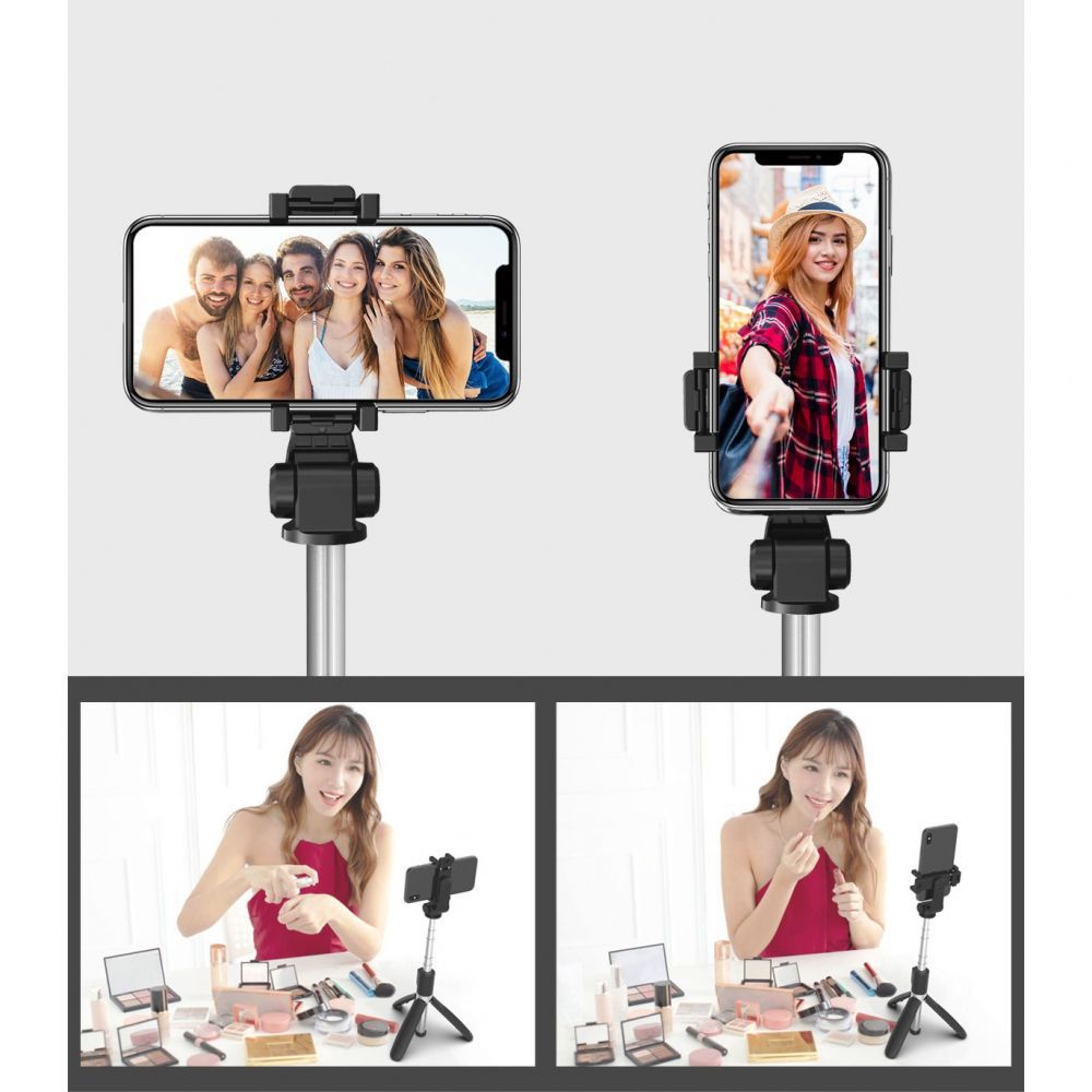 Tech-Protect L02S Ασύρματο Bluetooth Selfie Stick Τρίποδο - Black