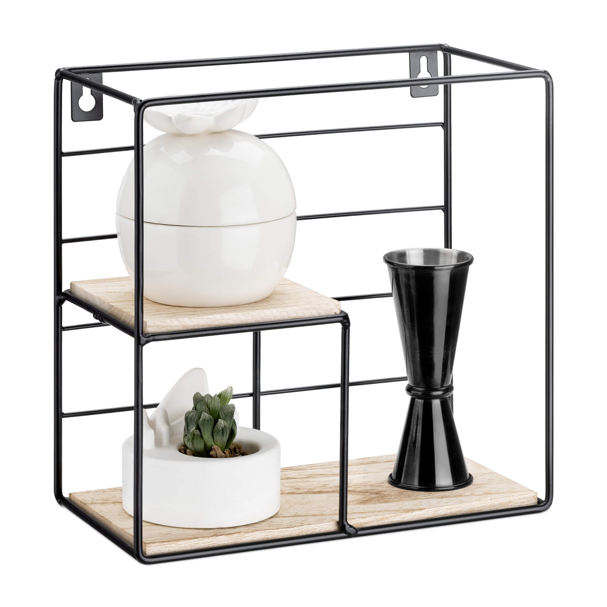 Navaris Ράφι Τοίχου - Square - 22 x 22 x 11 cm - Black - 54569.1