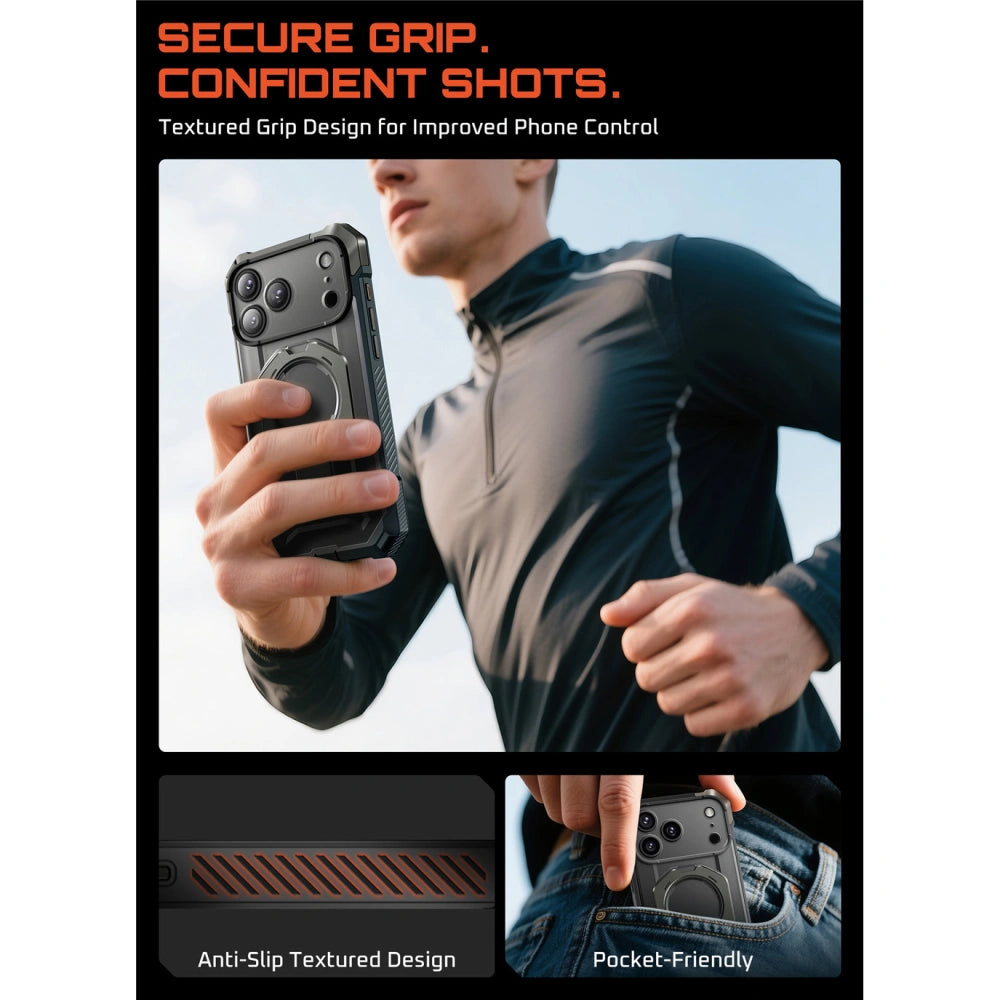 Supcase iPhone 17 Pro Max - UB Grip Mag - Σκληρή Θήκη με MagSafe και Stand - Grey