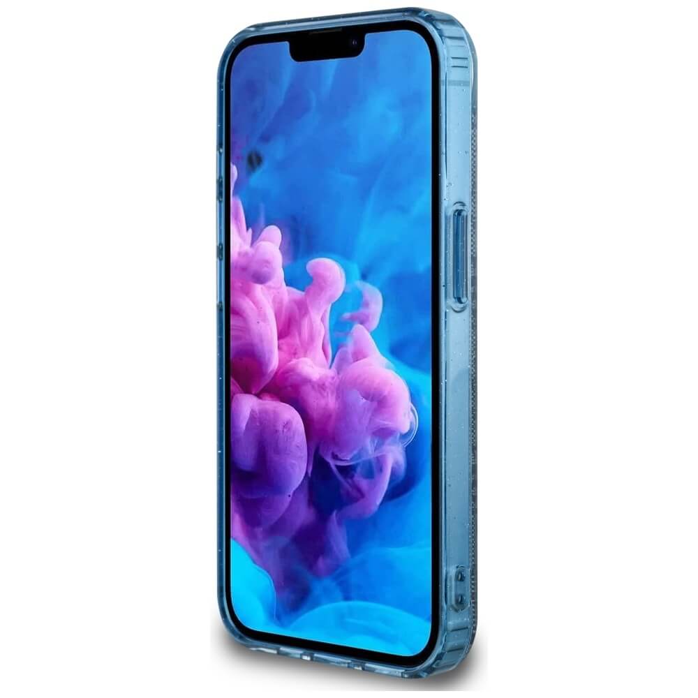 Guess iPhone 16e - IML Metal Glitter 4G Circle Triangle MagSafe - Σκληρή Θήκη με Πλαίσιο Σιλικόνης και MagSafe - Blue - GUHMPSE4HG4PRTGB