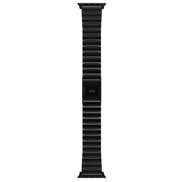Uniq Λουράκι Apple Watch 2 / 3 / 4 / 5 / 6 / 7 / 8 / 9 / SE / SE 2 / Ultra / Ultra 2 - 42 / 44 / 45 / 49 mm Strova Mag από Ανοξείδωτο Ατσάλι - Midnight Black