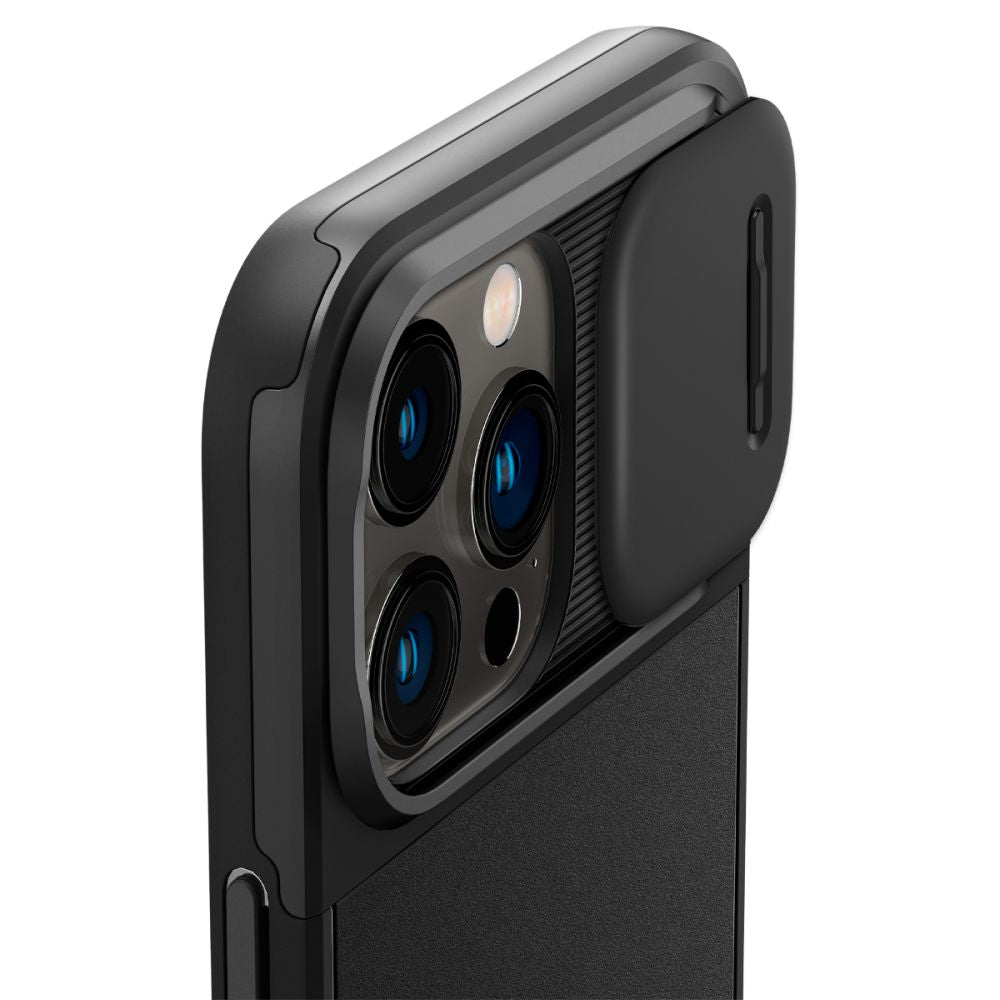 Spigen iPhone 14 Pro Max Optik Armor Mag Θήκη Σιλικόνης με Κάλυμμα για την Κάμερα και MagSafe - Black