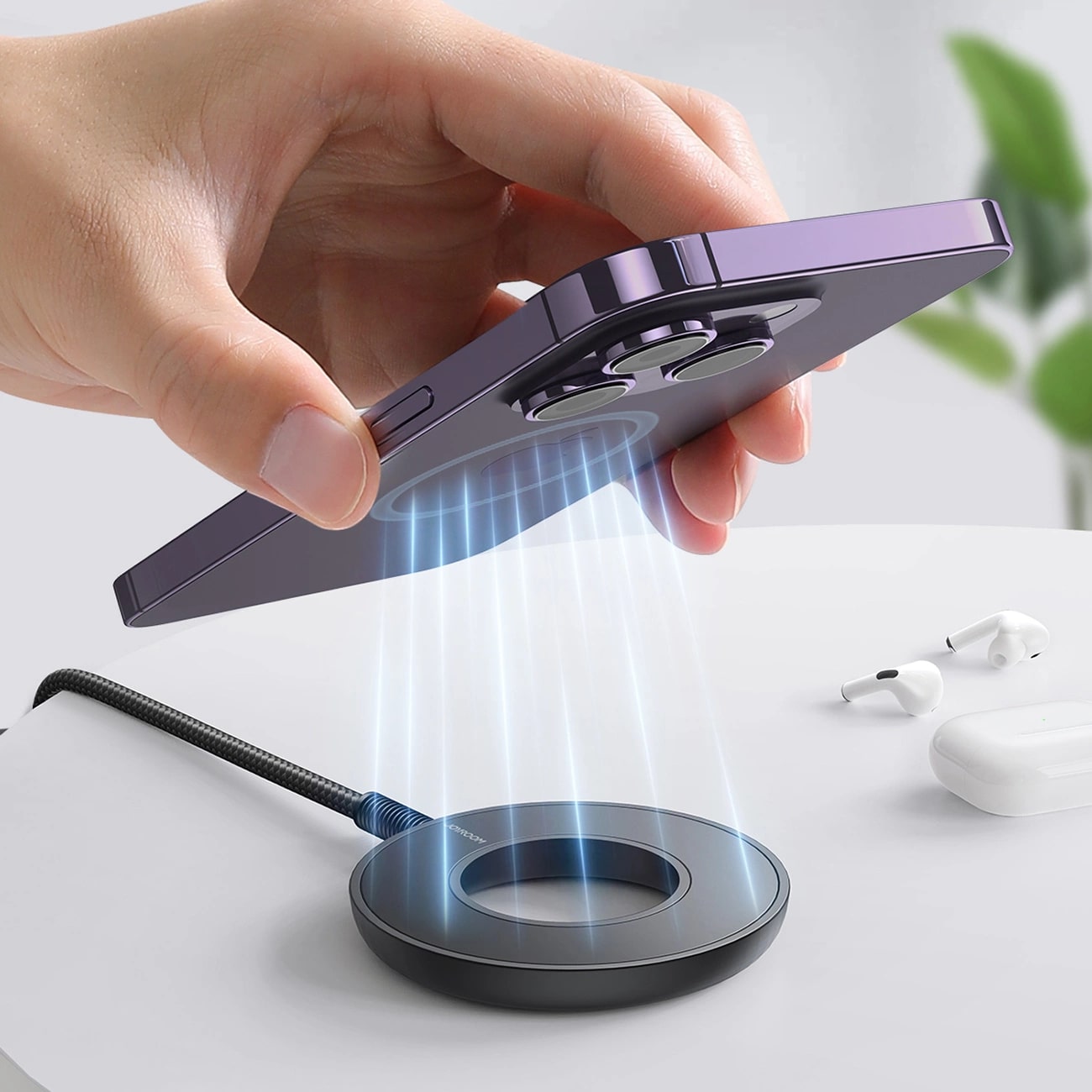 Joyroom JR-WQM03 15W Ασύρματος Μαγνητικός Φορτιστής MagSafe - Black