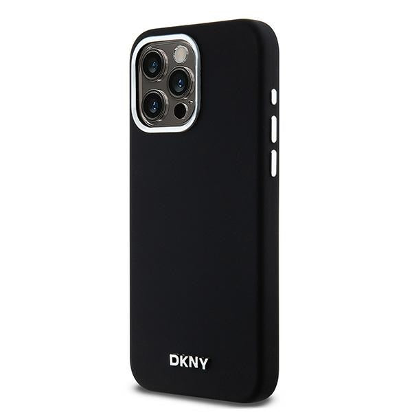 DKNY iPhone 15 Pro Max - Liquid Silicone Small Metal Logo - MagSafe Σκληρή Θήκη με Πλαίσιο Σιλικόνης - Black