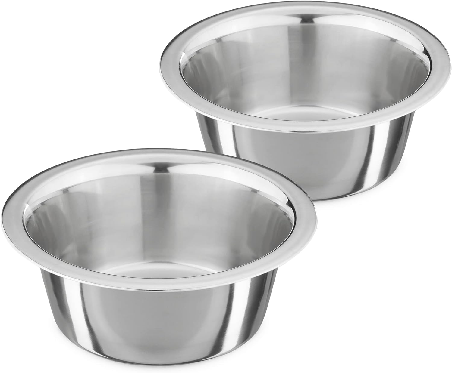 Navaris Σετ με 2 Ανταλλακτικά Μπολ Φαγητού και Νερού από Ανοξείδωτο Ατσάλι - 350 ml - Silver - 58405.01