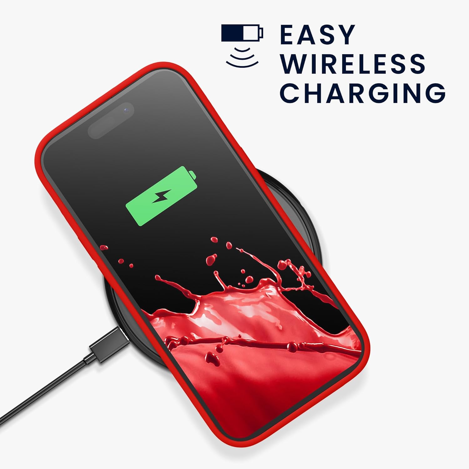 KW iPhone 15 Pro Θήκη Σιλικόνης Rubberized TPU - Red