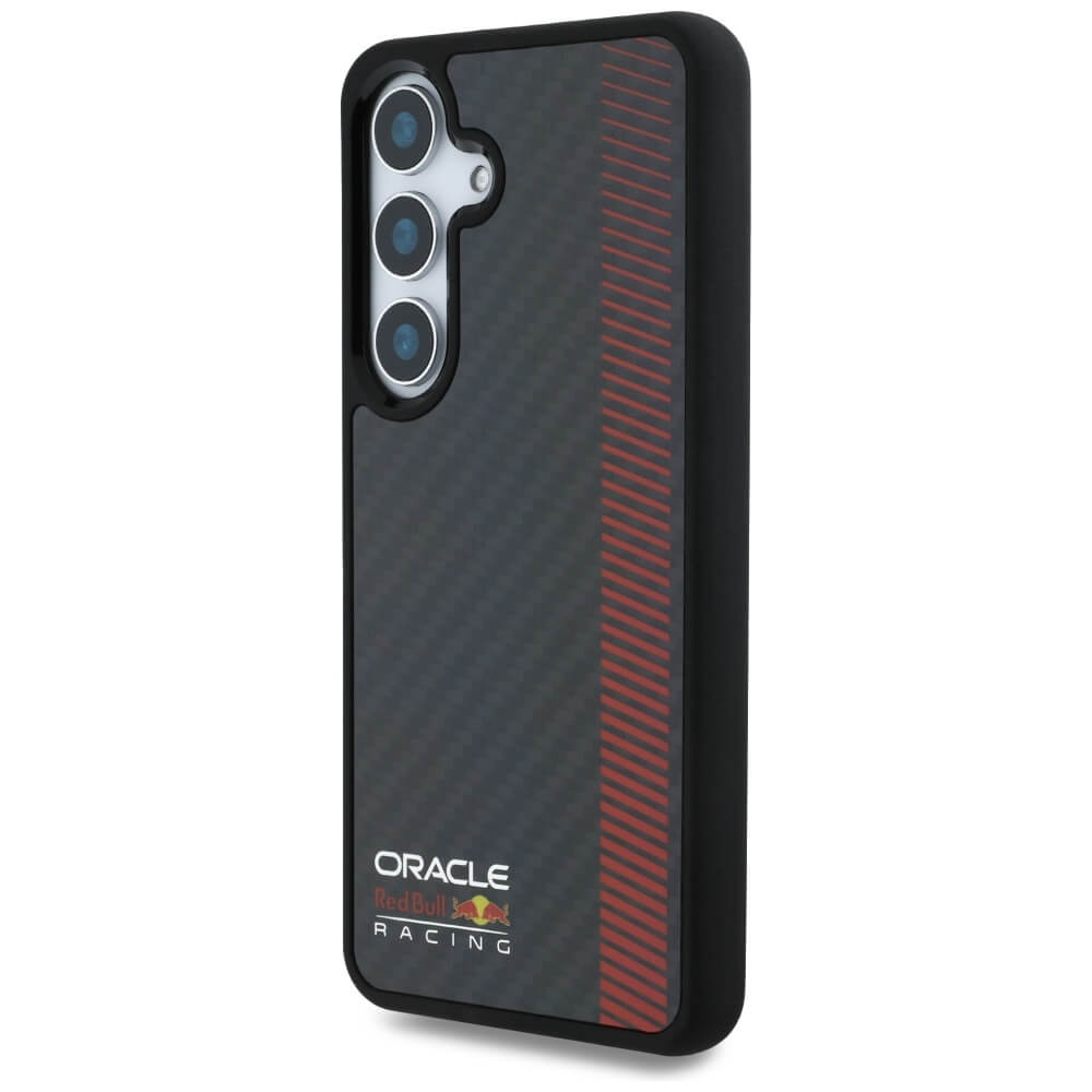 Red Bull Samsung Galaxy S25 Plus - Real Carbon Fiber Powerbar - MagSafe Σκληρή Θήκη με Πλαίσιο Σιλικόνης - Black - RBHMS25M24CFGSMK