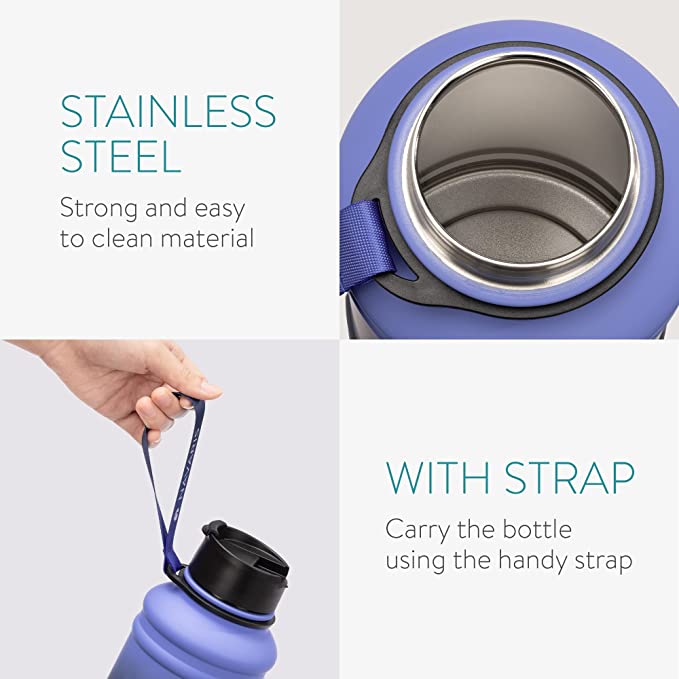 Navaris Μπουκάλι Νερού από Ανοξείδωτο Ατσάλι - 1.3 L - Blue - 52873.04.02