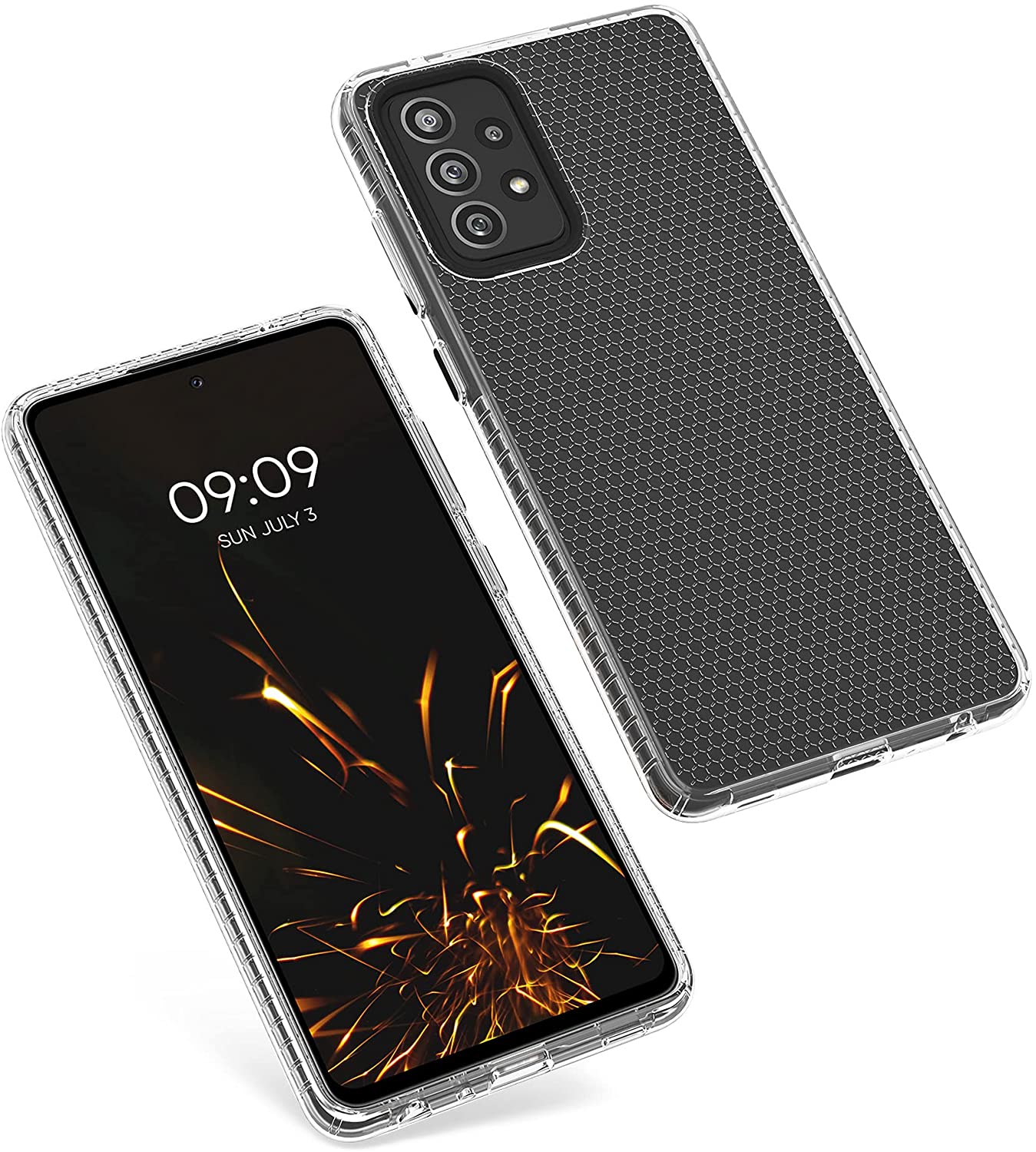 KW Samsung Galaxy A72 / A72 5G Θήκη Σιλικόνης TPU Design Honeycomb - Διάφανη - 55419.03