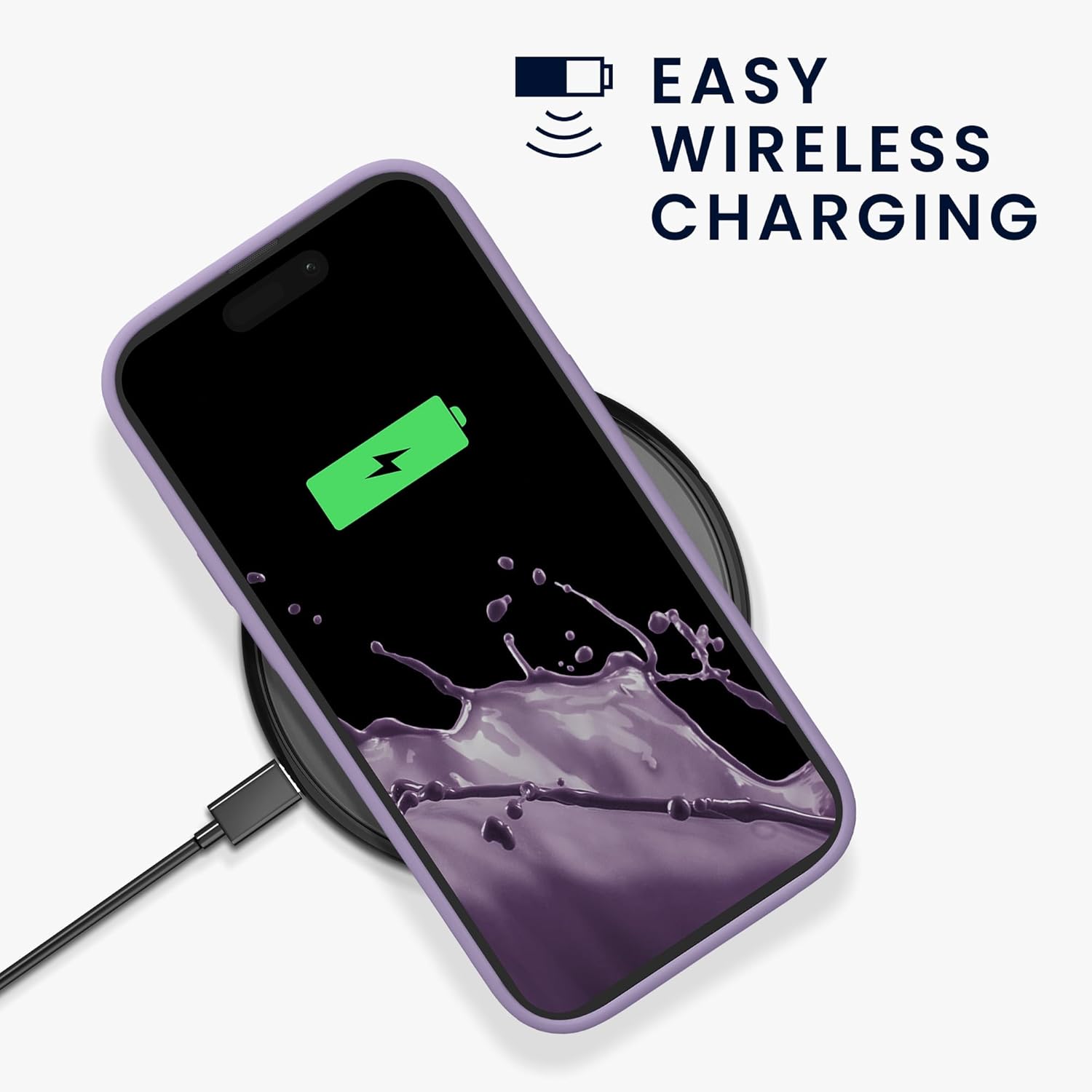 KW iPhone 15 Pro Max Θήκη Σιλικόνης Rubberized TPU - Violet Purple