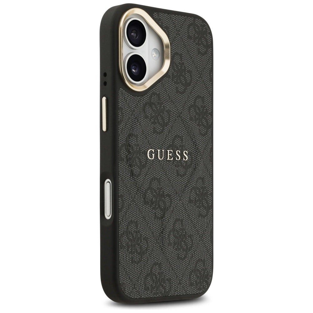 Guess iPhone 17 - 4G PU Classic Logo MagSafe - Σκληρή Θήκη με Πλαίσιο Σιλικόνης και Επένδυση Οικολογικού Δέρματος - Black - GUHMP17SP4MSEGCK