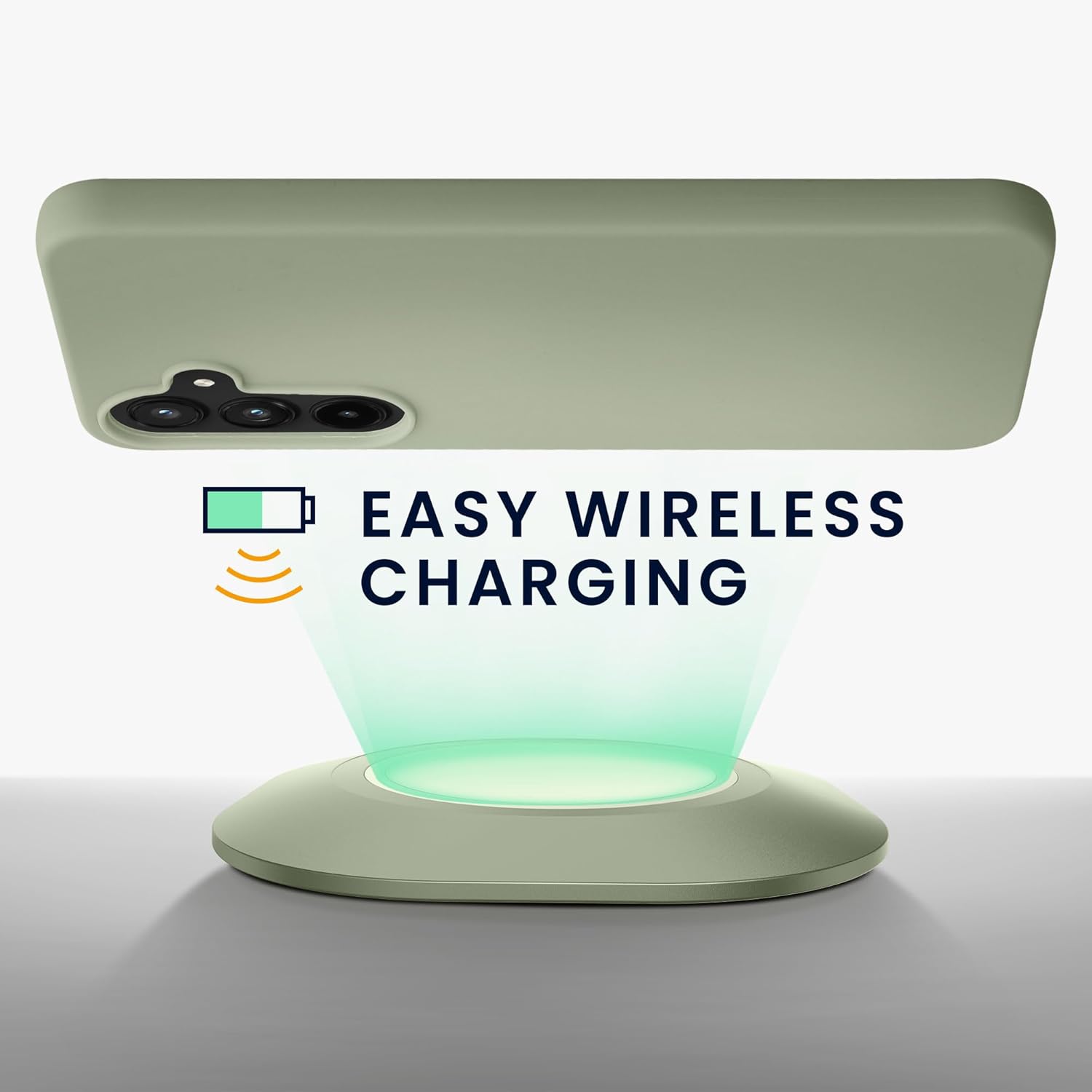 KW Samsung Galaxy A55 5G Λεπτή Θήκη Σιλικόνης TPU - Grey Green