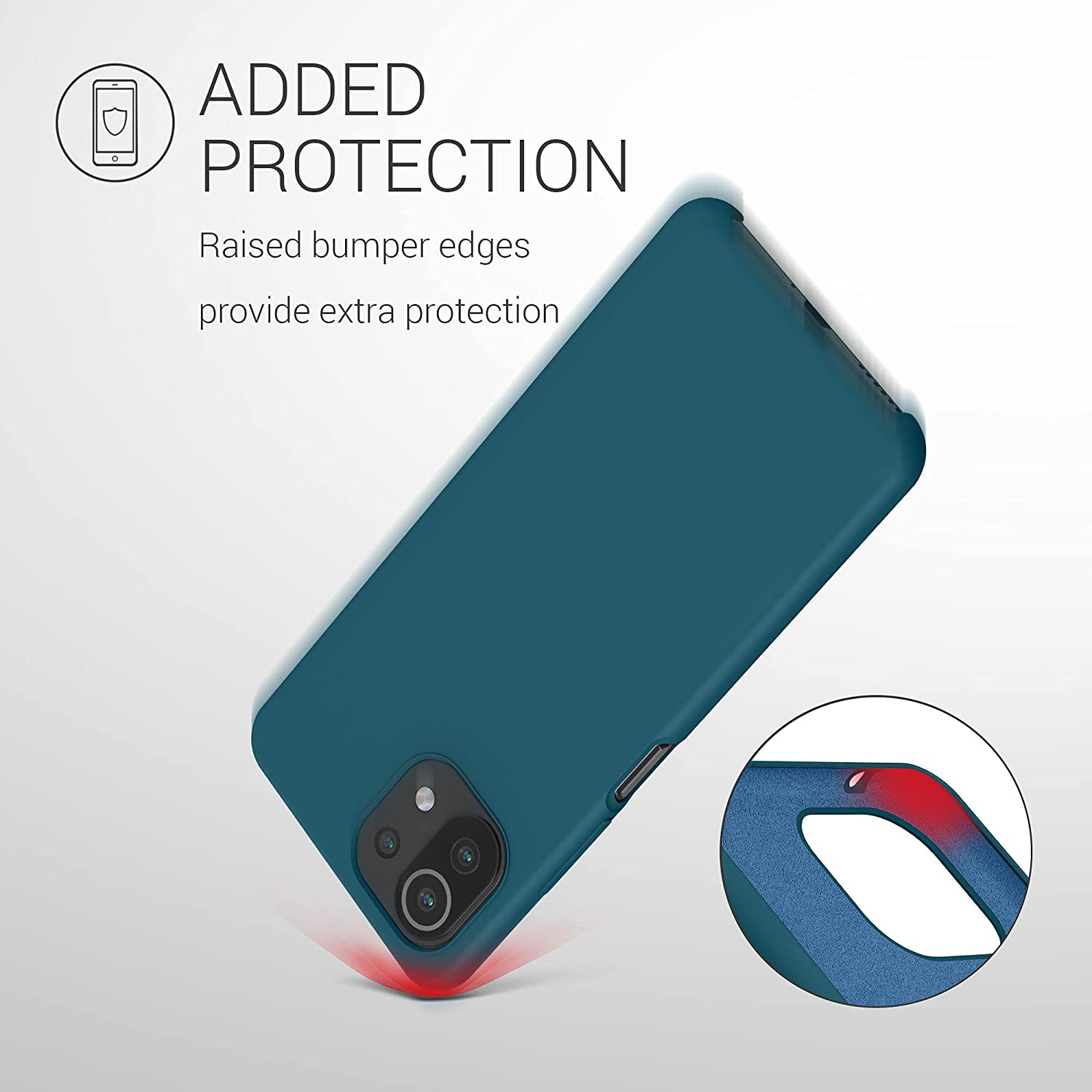 KW Xiaomi Mi 11 Lite / Mi 11 Lite 5G Θήκη Σιλικόνης Rubber TPU - Petrol Matte - 54730.57