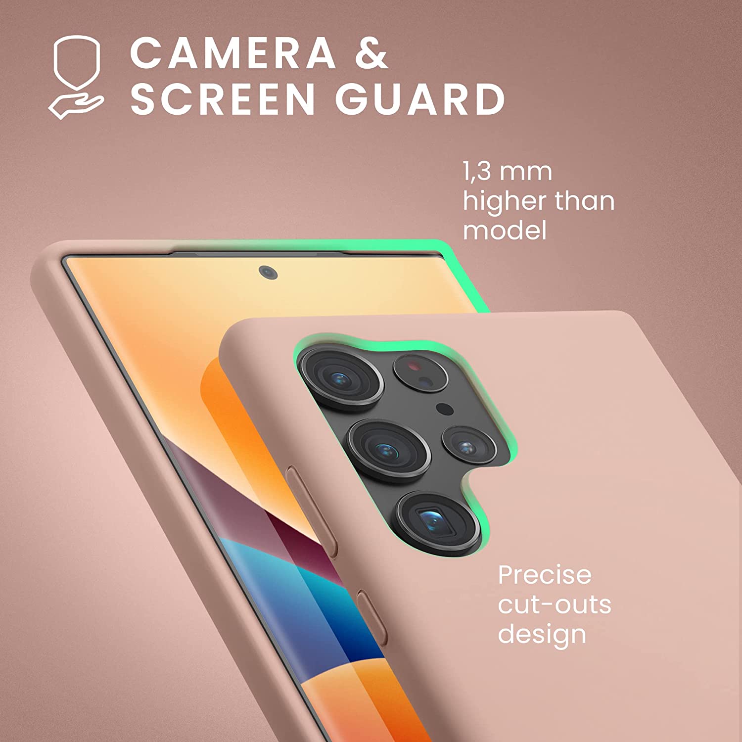 KW Samsung Galaxy S23 Ultra Θήκη Σιλικόνης Rubberized TPU - Dusky Pink - 60275.52