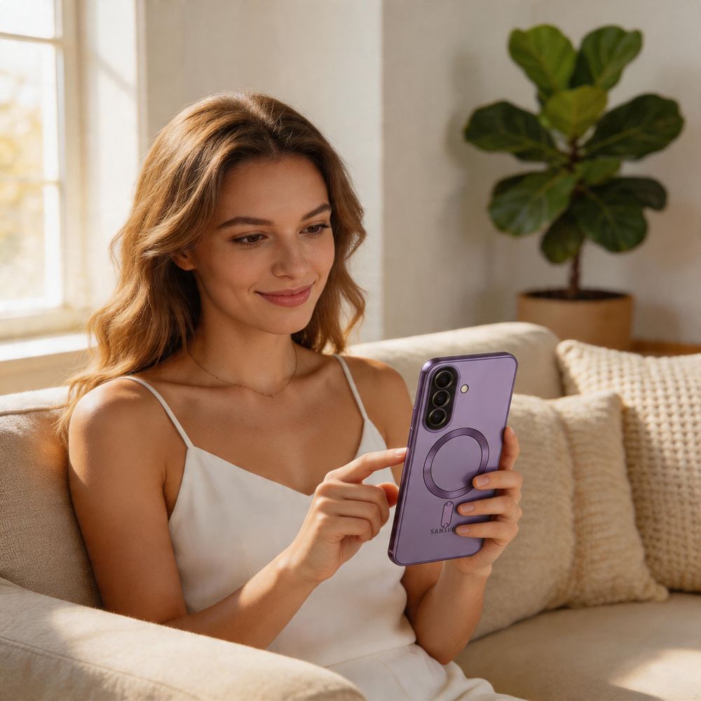 Tech-Protect Samsung Galaxy A37 5G - Θήκη Σιλικόνης TPU με MagSafe - MagFlex - Clear / Cobalt Violet