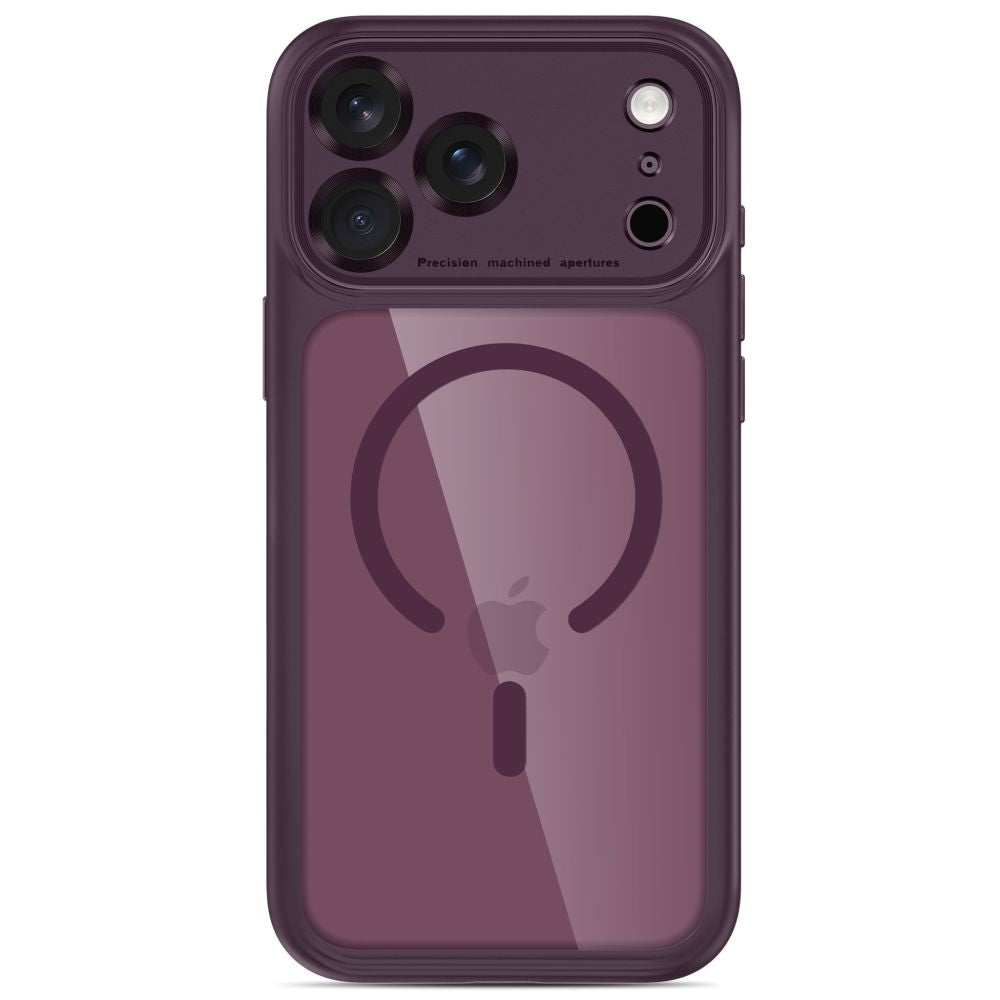 Tech-Protect iPhone 18 Pro / iPhone 17 Pro - Σκληρή Θήκη με Πλαίσιο Σιλικόνης και MagSafe - MagPeak MagSafe CC - Dark Cherry / Clear