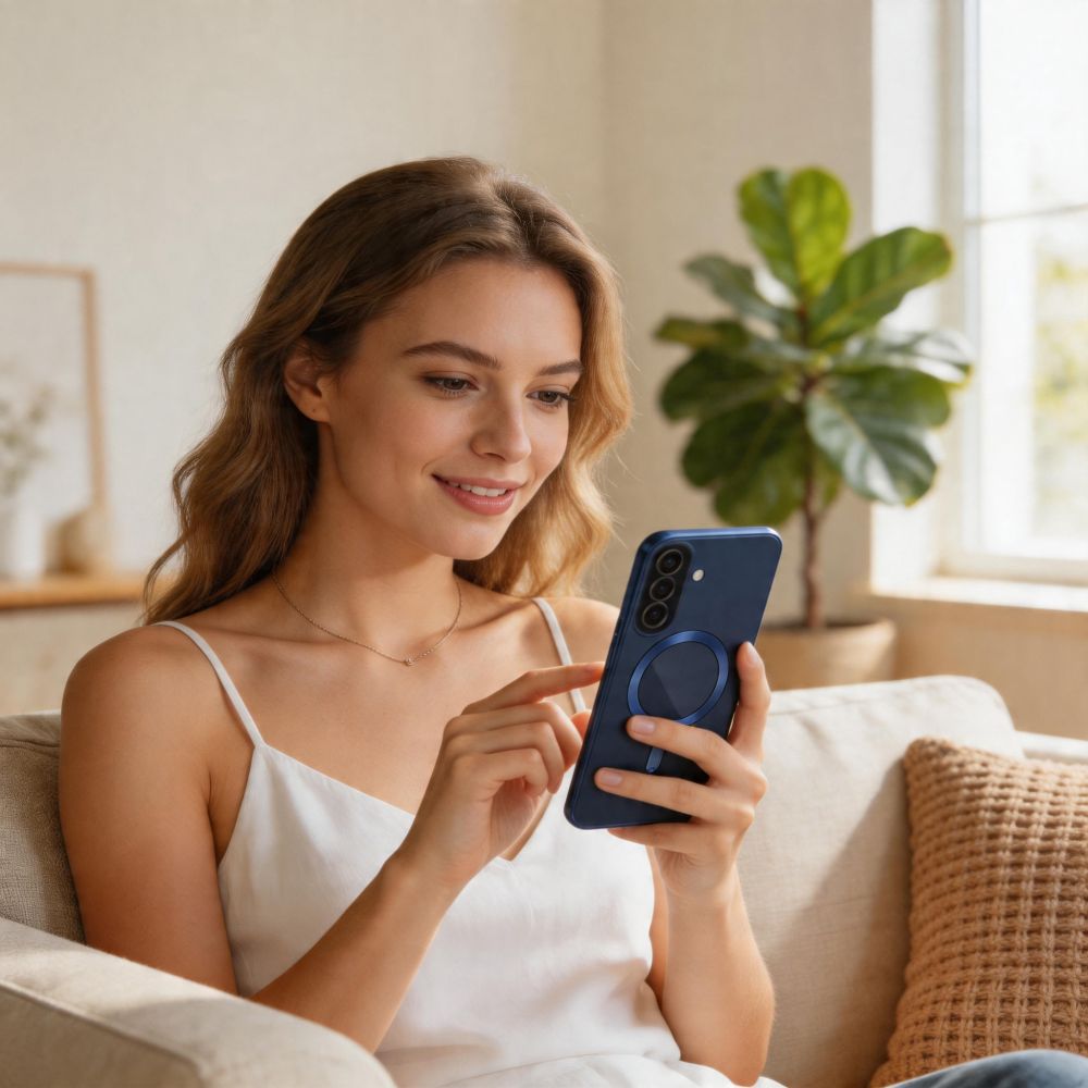 Tech-Protect Samsung Galaxy A57 5G - Θήκη Σιλικόνης TPU με MagSafe - MagFlex - Clear / Navy Blue