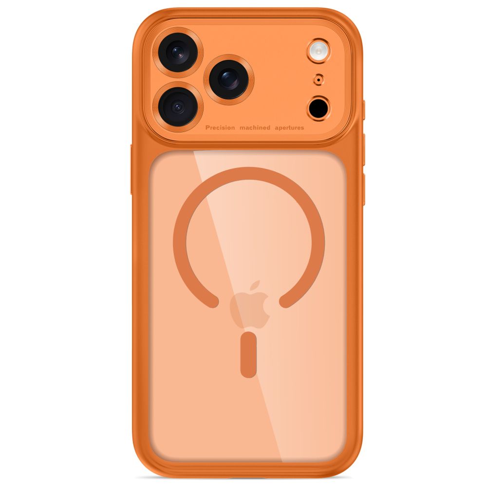 Tech-Protect iPhone 18 Pro / iPhone 17 Pro - Σκληρή Θήκη με Πλαίσιο Σιλικόνης και MagSafe - MagPeak MagSafe CC - Cosmic Orange / Clear