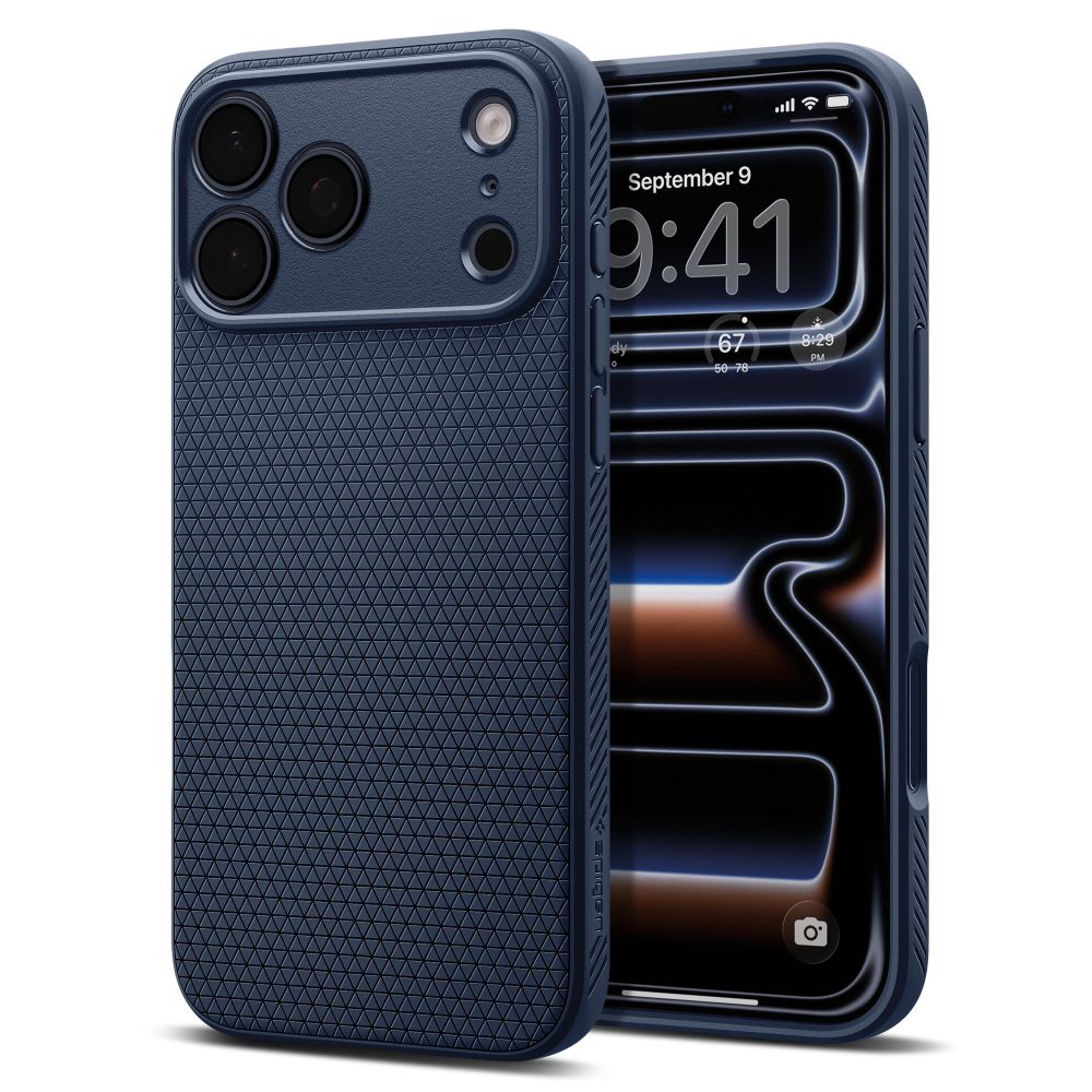 Spigen iPhone 18 Pro / iPhone 17 Pro - Θήκη Σιλικόνης - Liquid Air - Navy Blue
