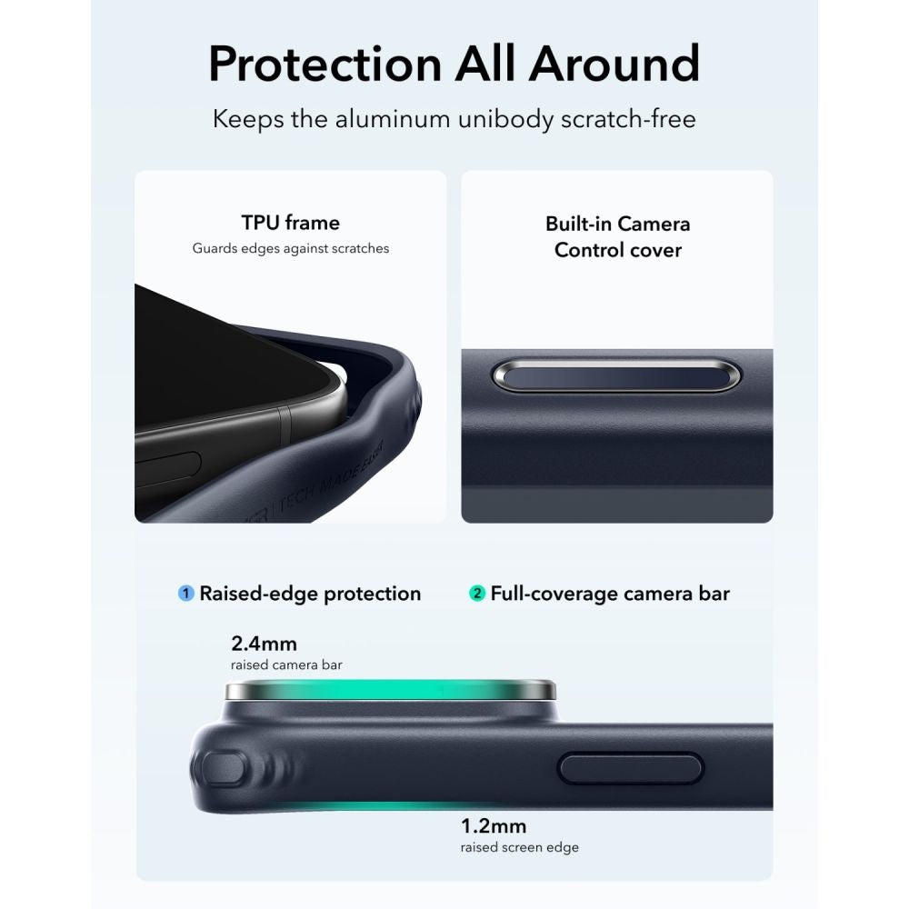 ESR iPhone 18 Pro / iPhone 17 Pro - Σκληρή Θήκη MagSafe με Πλαίσιο Σιλικόνης και Σταντ - Classic Hybrid Kickstand - Frosted Blue
