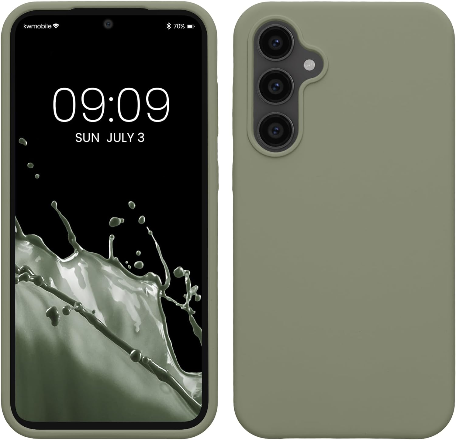 KW Samsung Galaxy S23 FE Θήκη Σιλικόνης Rubberized TPU - Grey Green