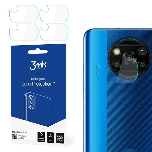 3MK Xiaomi Poco X3 NFC Αντιχαρακτικό Γυαλί για την Κάμερα - 4 Τεμάχια - Διάφανο