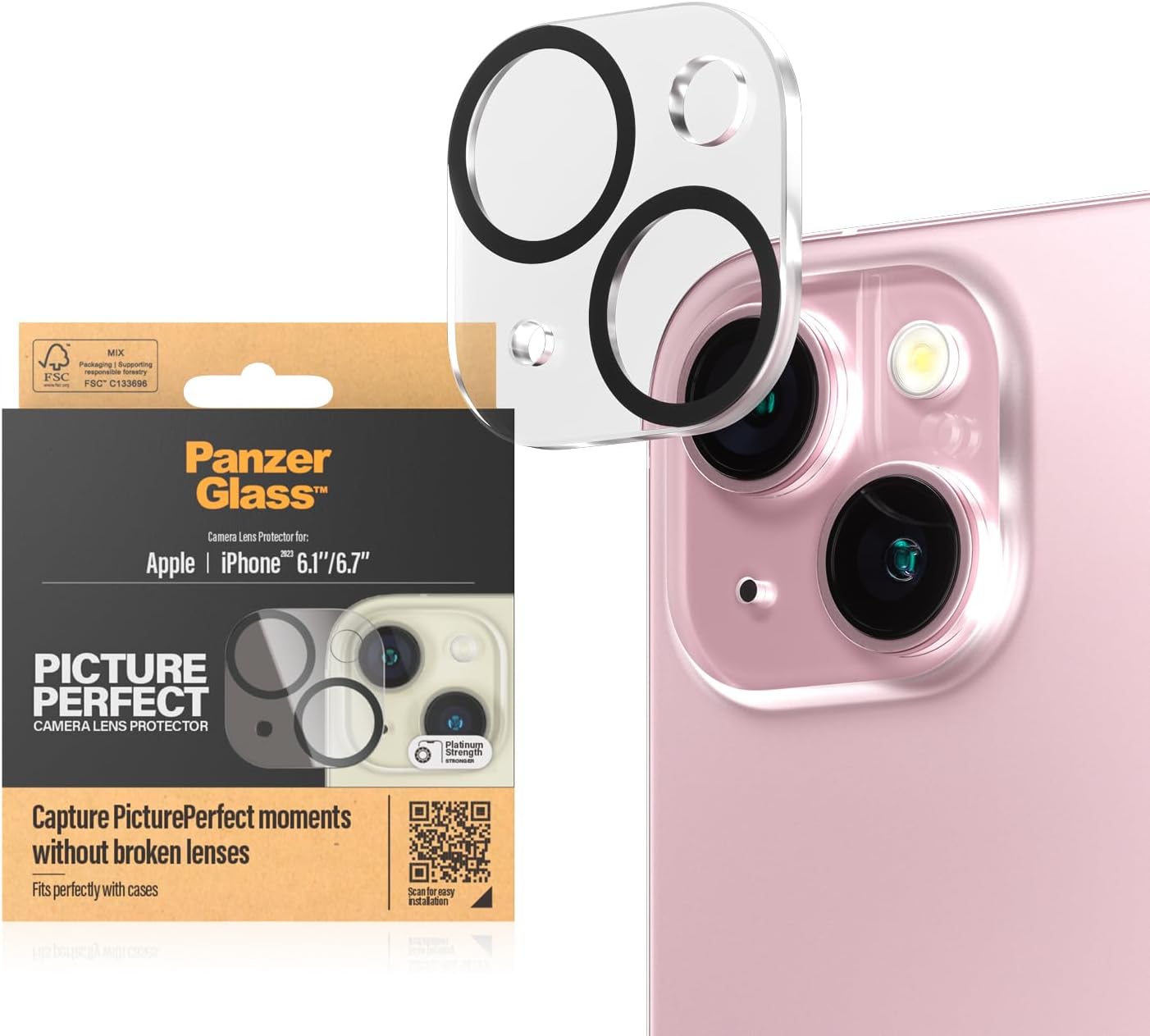PanzerGlass iPhone 15 / iPhone 15 Plus Picture Perfect Αντιχαρακτικό Γυαλί για την Κάμερα - Διάφανο