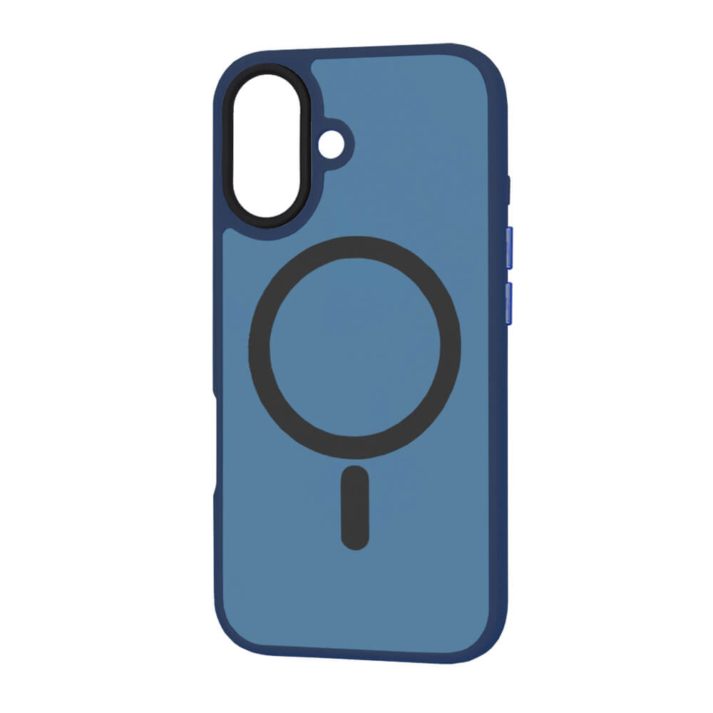 Techsuit iPhone 16 Plus - HaloFrost Series MagSafe - Σκληρή Θήκη με Πλαίσιο Σιλικόνης - Deep Blue
