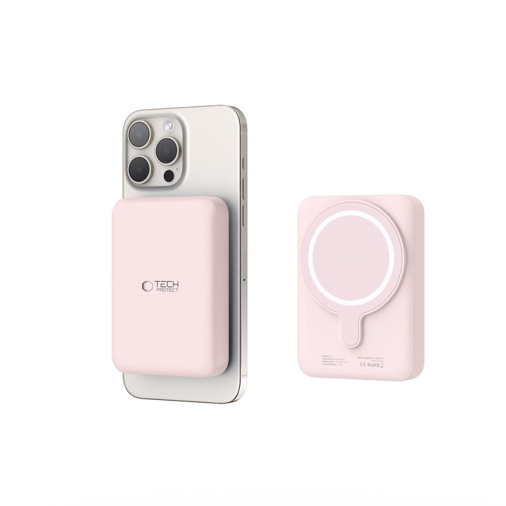 Tech-Protect PB11 Lifemag MagSafe PowerBank Μαγνητικό PowerBank Κινητού 10000 mAh - Pink
