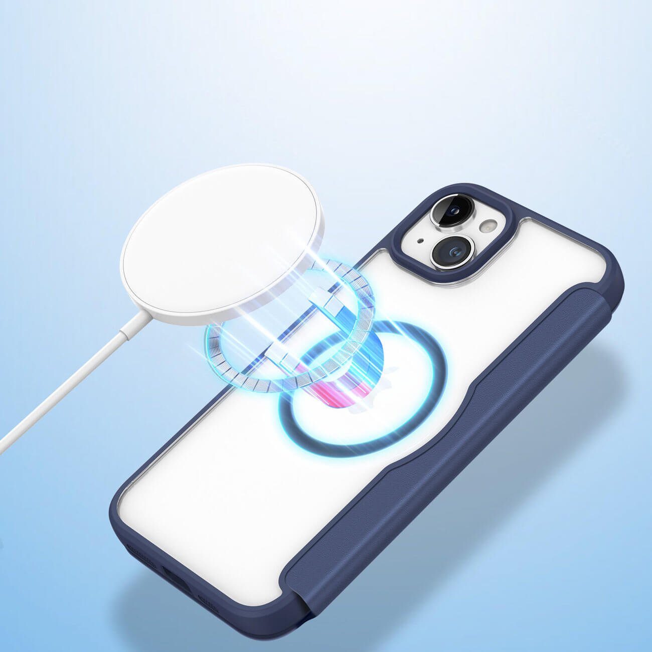 Dux Ducis iPhone 15 Skin X Pro Magnetic Flip Case Θήκη Βιβλίο με MagSafe - Blue