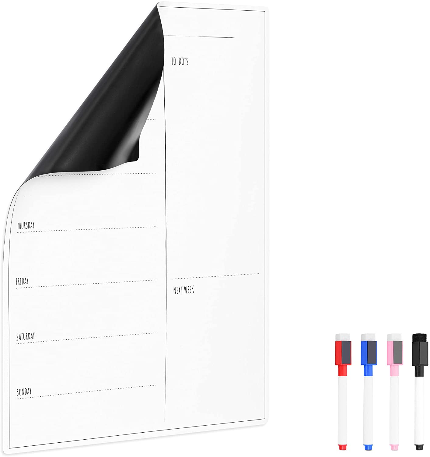 Navaris Εβδομαδιαίος Μαγνητικός Πίνακας Χρονοδιαγράμματος για Ψυγείο - 40 x 30cm - White - 51524.02