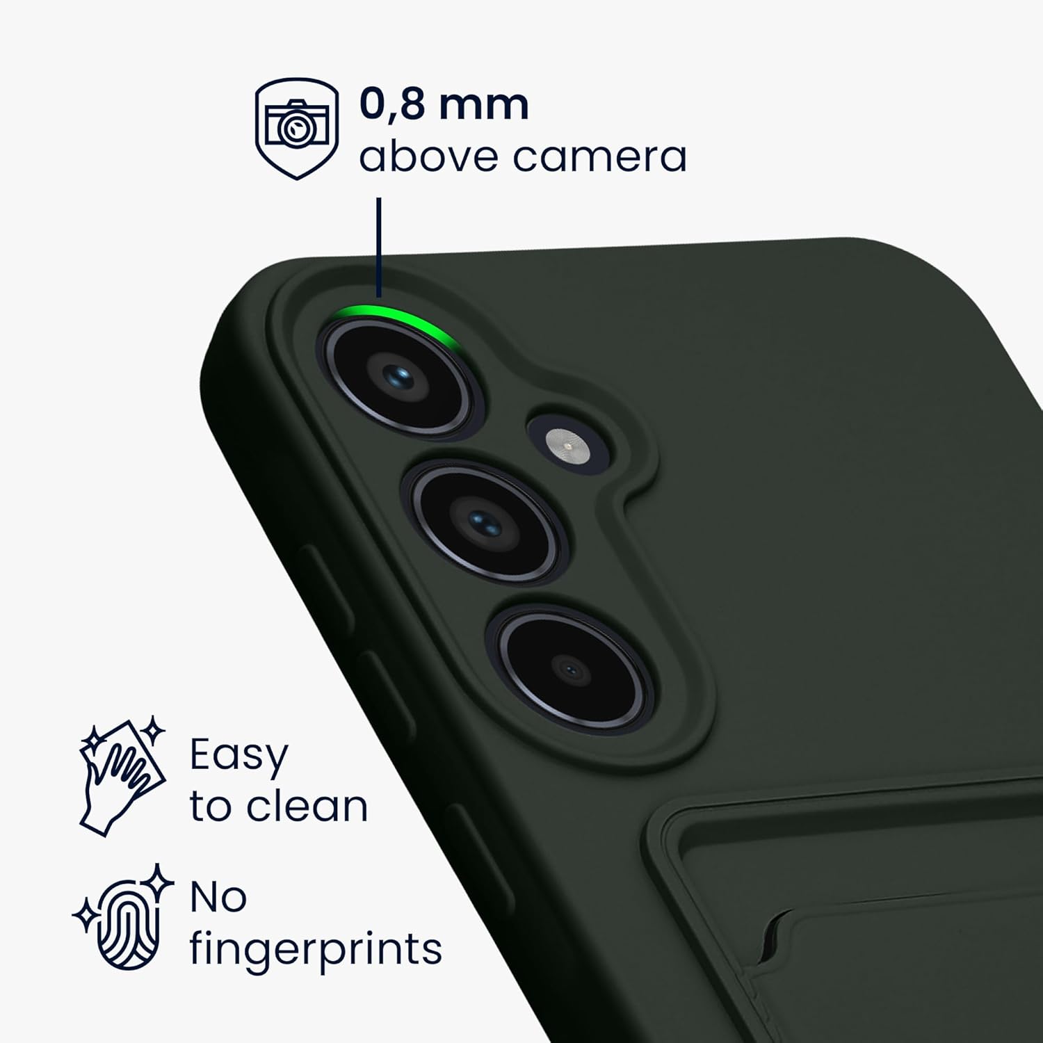 KW Samsung Galaxy A55 5G Θήκη Σιλικόνης TPU με Υποδοχή για Κάρτα - Dark Green